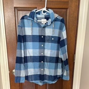 American Eagle Outfitters Blue Casual Button Down Shirt